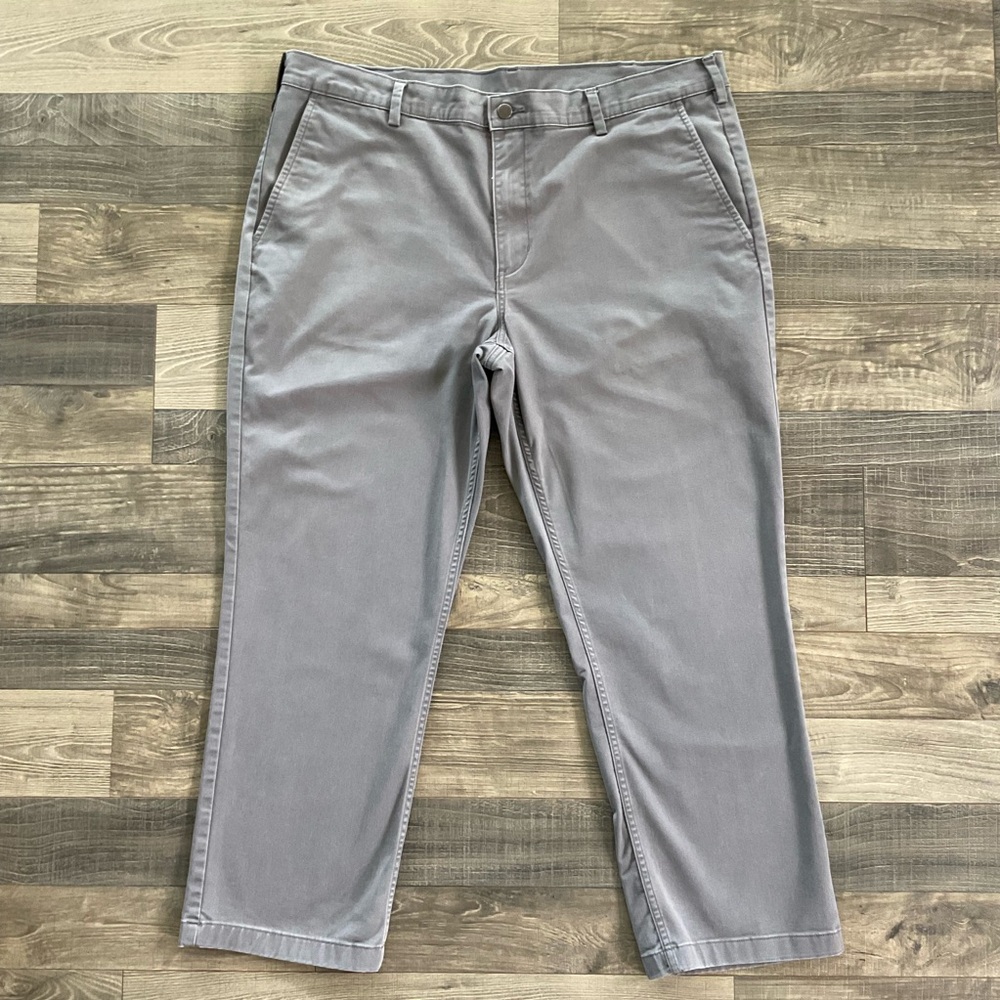 42x30 Duluth Trading 40 Grit Flex Twill Standard Fit Khaki Pants Mens Grey 23734